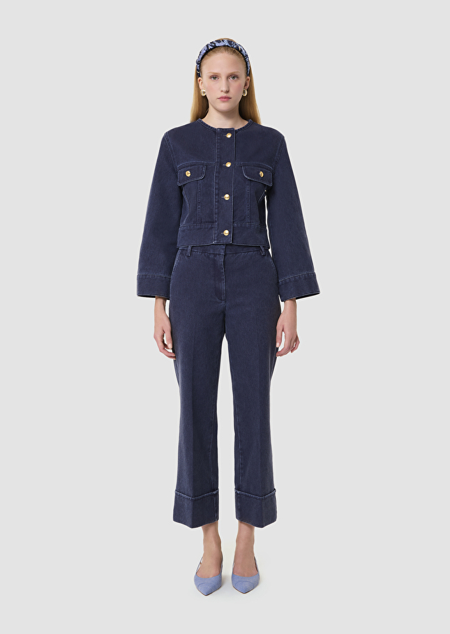 Vick blue dark denim jacket Indigo TARA JARMON