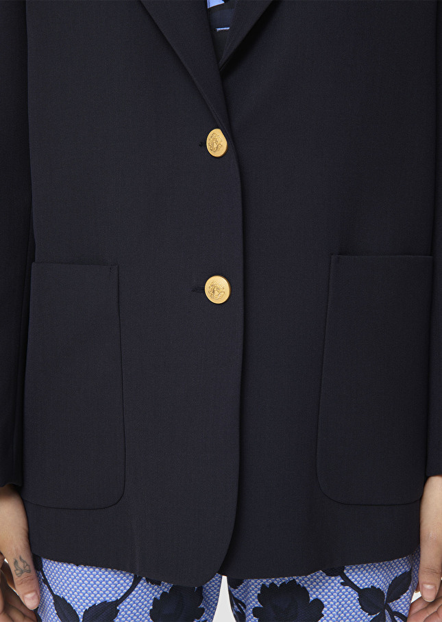 Valentin midnight blue tailored wool jacket Night TARA JARMON