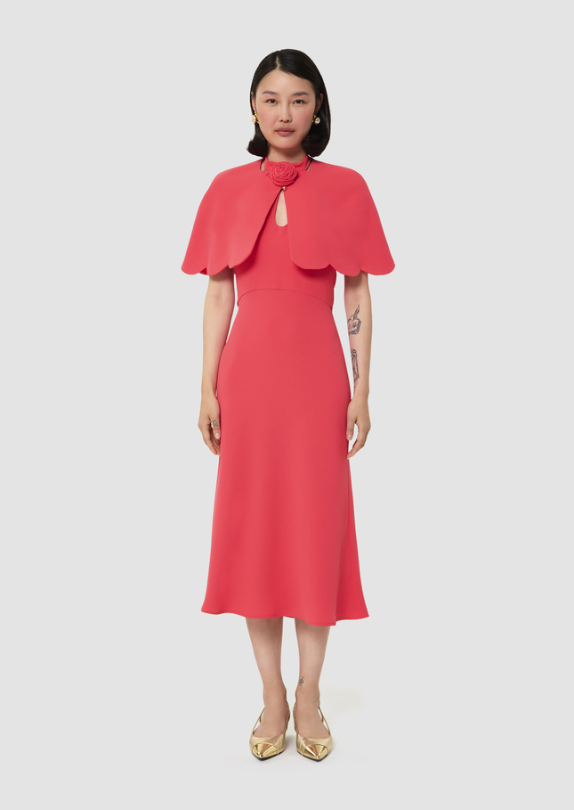 Valentinie red crepe cape Poppy TARA JARMON