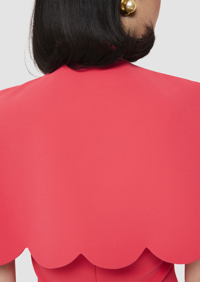 Valentinie red crepe cape Poppy TARA JARMON