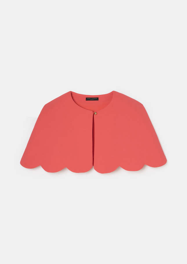 Valentinie red crepe cape Poppy TARA JARMON