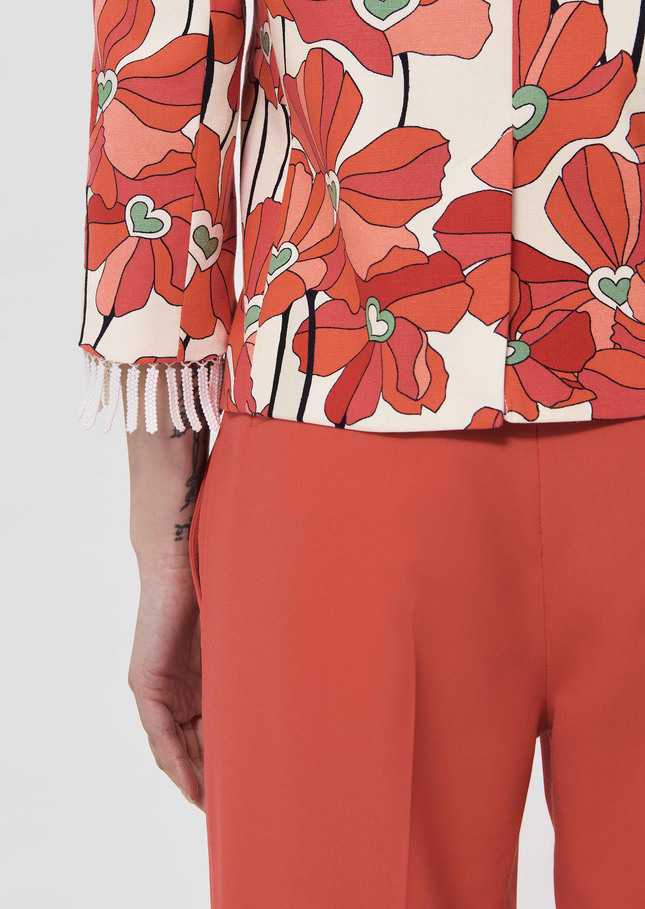 Valensole red floral prints cotton jacket