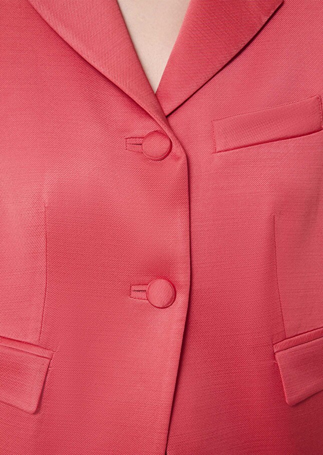 Valensole red satin linen jacket Poppy TARA JARMON