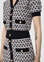 Gavril ecru cotton cardigan with jacquard heart pattern Craie, Old pink TARA JARMON