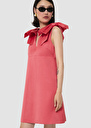 Remarquable red satin linen dress Off-white, Poppy TARA JARMON