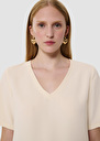 Toscane ecru crepe t-shirt Green, Off-white TARA JARMON