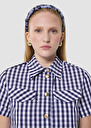 Taormina blue gingham top Night TARA JARMON