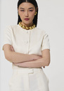 Verdi ecru satin linen jacket Off-white, Poppy TARA JARMON