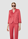Valensole red satin linen jacket Off-white, Poppy TARA JARMON