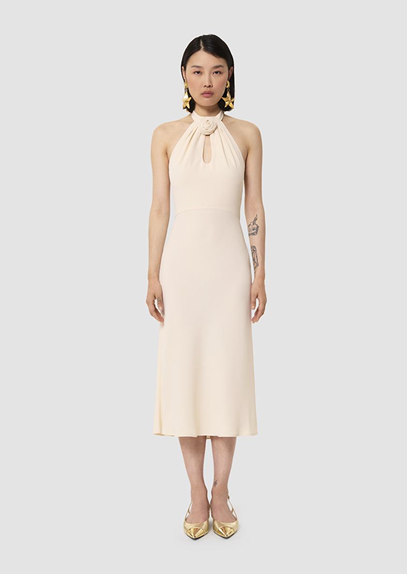 Rosanne ecru crepe dress Off-white TARA JARMON