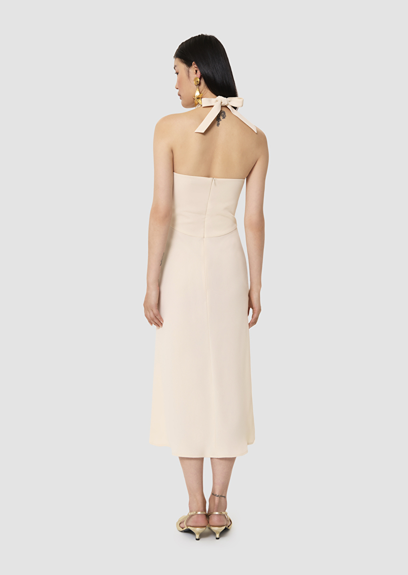 Rosanne ecru crepe dress Off-white TARA JARMON