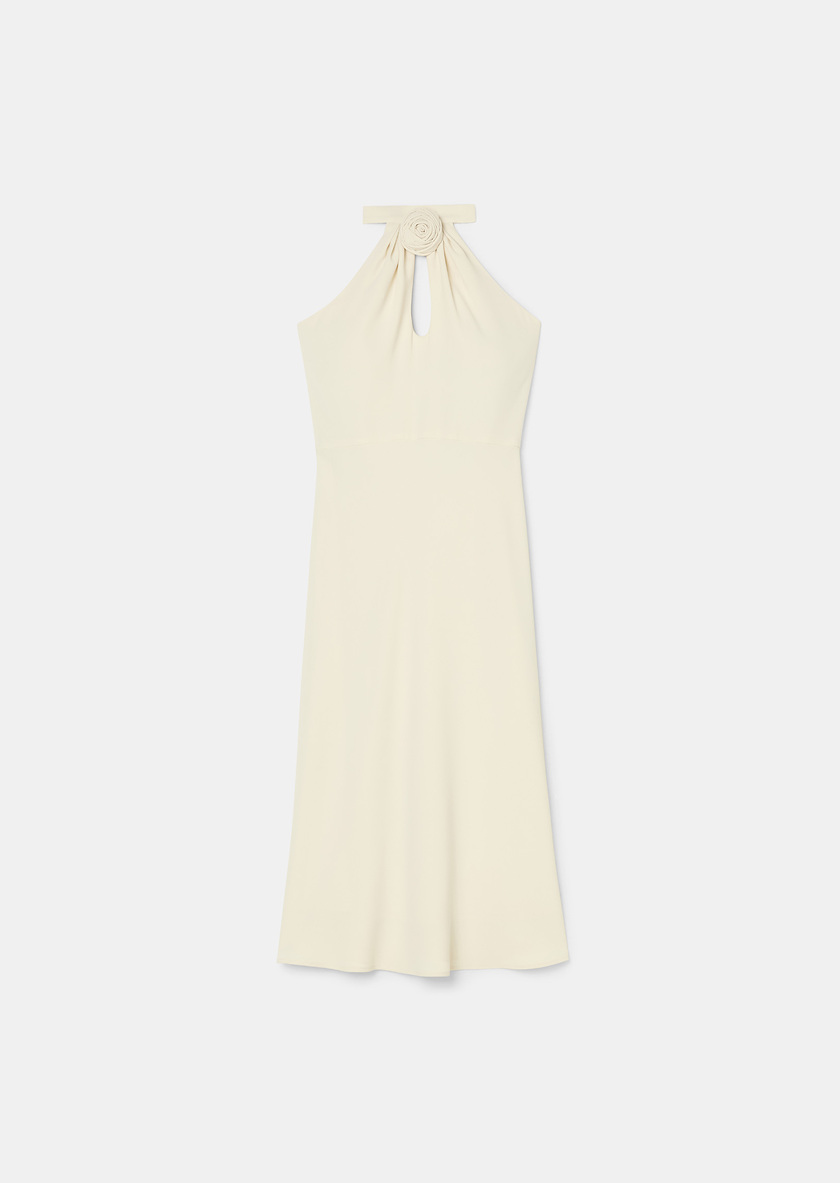 Rosanne ecru crepe dress Off-white TARA JARMON
