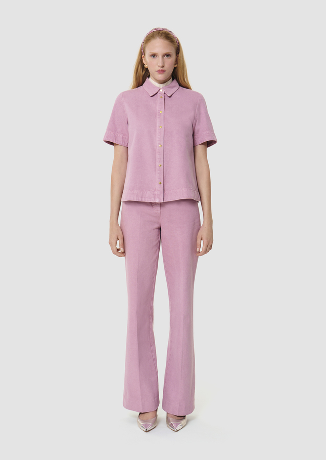 Camilia pink denim shirt Old pink TARA JARMON