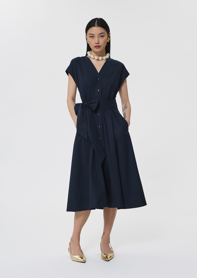 Rosia midnight blue poplin dress Night TARA JARMON
