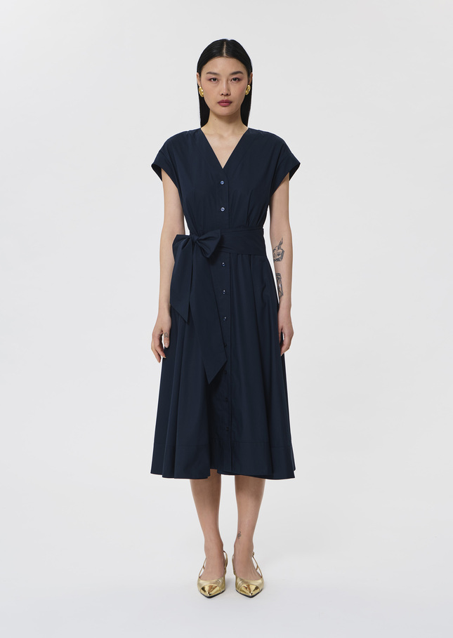 Rosia midnight blue poplin dress Night TARA JARMON