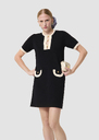 Roller midnight blue two-tone midnight blue and ecru dress Night TARA JARMON