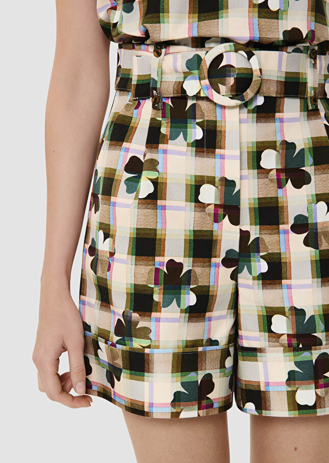 Shelby green short with clover pattern Thym TARA JARMON