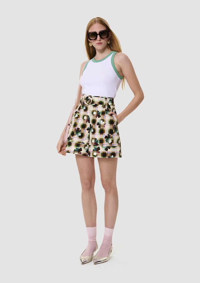 Trish ecru ribbed vest top Pistache TARA JARMON