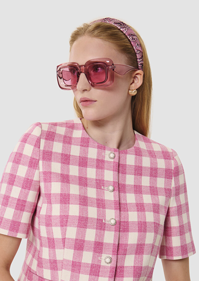 Vanita pink gingham jacket Bonbon TARA JARMON