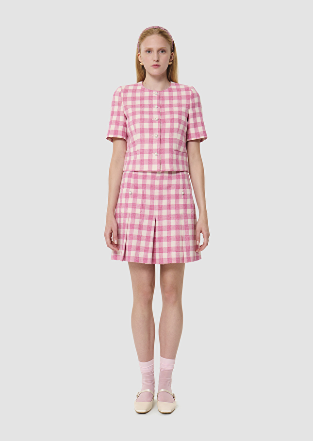 Vanita pink gingham jacket Bonbon TARA JARMON