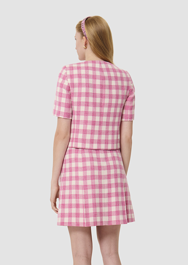 Vanita pink gingham jacket Bonbon TARA JARMON
