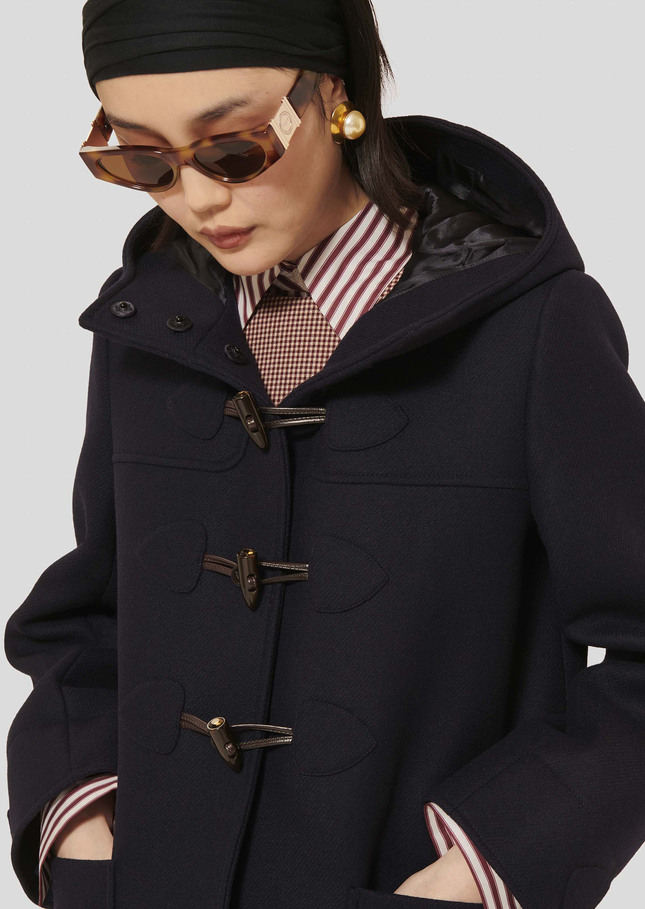 Manoela midnight blue wool coat Night TARA JARMON