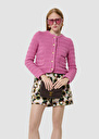 Giuda pink cotton and wool cardigan Bonbon, Horizon, Off-white TARA JARMON