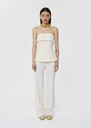 Tonnie ecru tailored canvas top Off-white, Poppy TARA JARMON