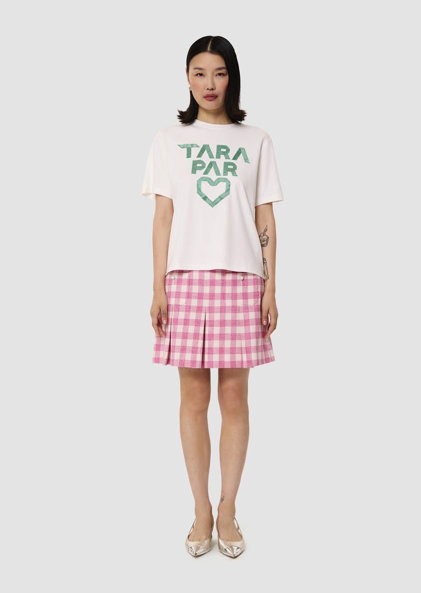 Trefle white double cotton T-shirt Pistache TARA JARMON
