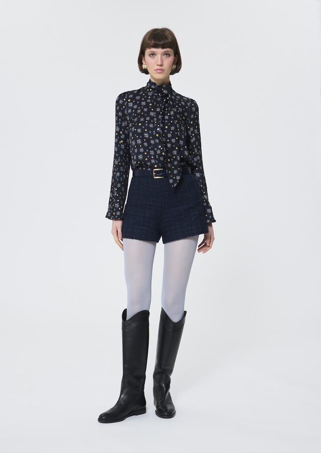 Colette shirt midnight blue floral print Night TARA JARMON