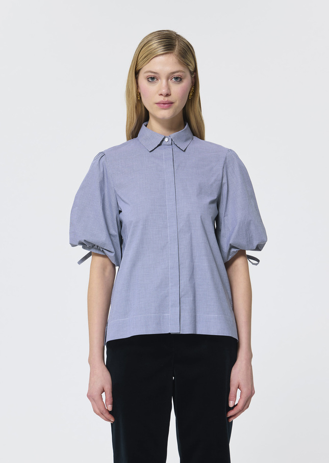 Caly Shirt midnight blue in mini gingham Night TARA JARMON