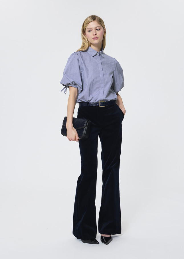 Caly Shirt midnight blue in mini gingham Night TARA JARMON