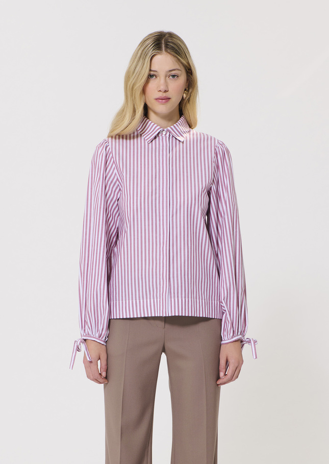 Calyette Shirt pink striped poplin Rosewood TARA JARMON