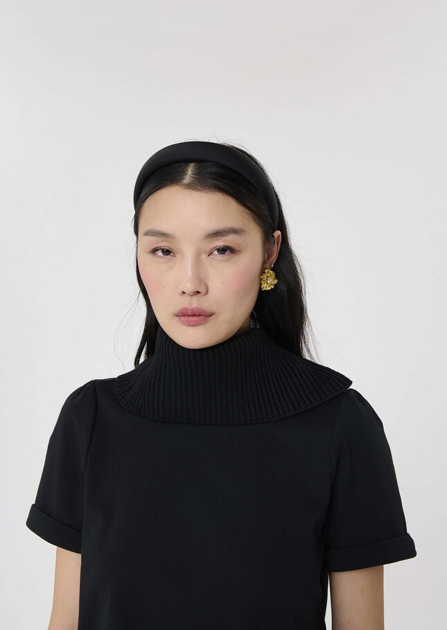 Eclipse Detachable Collar black wool Black TARA JARMON