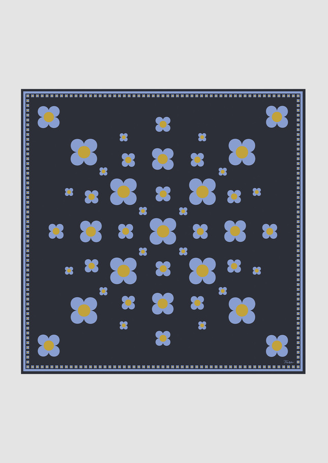 Edme Scarf midnight blue silk Night TARA JARMON