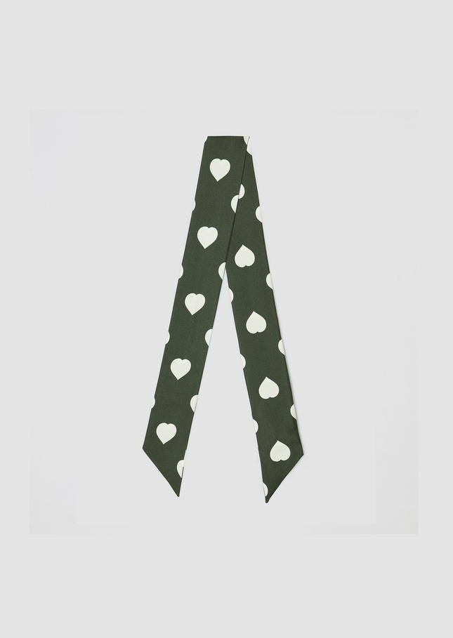 Edith scarf English green silk Vert anglais TARA JARMON