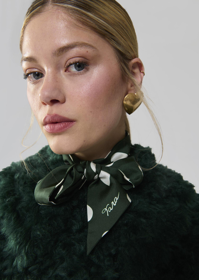 Edith scarf English green silk Vert anglais TARA JARMON