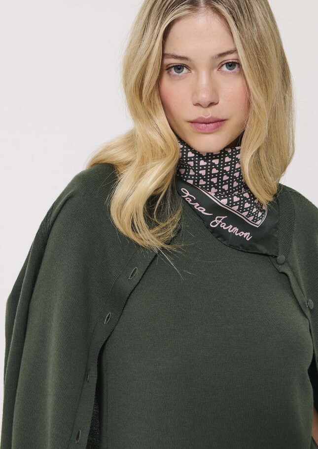 Effy Stole English green silk Vert anglais TARA JARMON