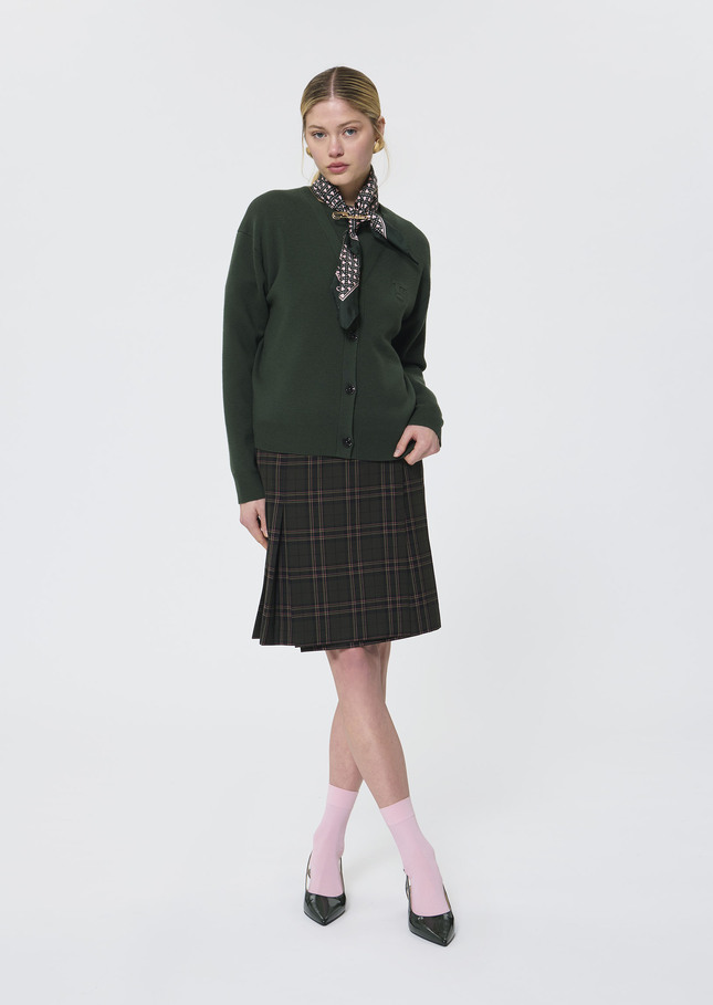 Gibus Vest green in compact merino wool Green TARA JARMON