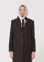 Agnes Hood ecru wool Horizon, Night, Off-white TARA JARMON
