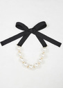Bella Necklace ecru with large pearly beads Black, Off-white TARA JARMON