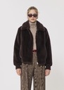 Bianca Jacket brown faux fur curly Chocolate, Green TARA JARMON