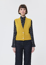 Gilles vest lemon yellow wool and alpaca Blush, Lemon yellow TARA JARMON