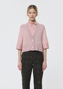 Gilles vest pale pink wool and alpaca Blush, Lemon yellow TARA JARMON