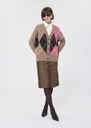 Gloria Vest beige jacquard pattern in merino wool Taupe color TARA JARMON