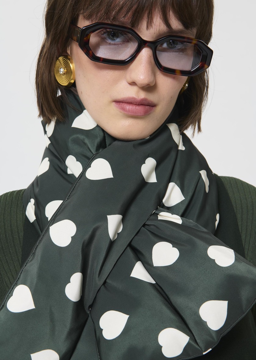 Ethan quilted scarf green Vert anglais TARA JARMON
