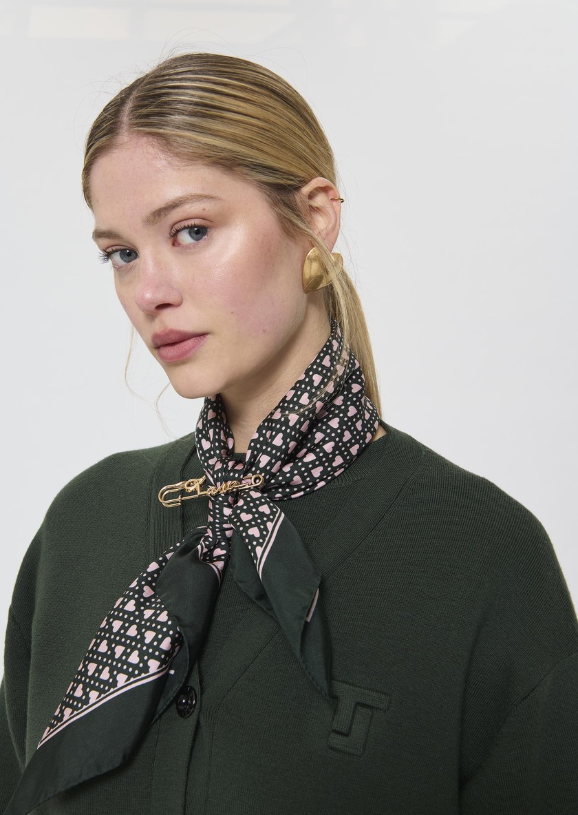 Effy Stole English green silk Vert anglais TARA JARMON