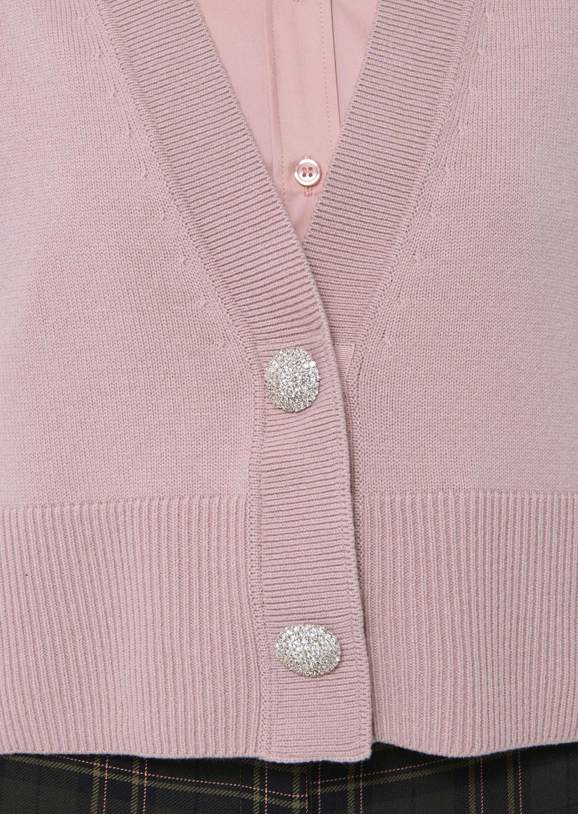 Gilles vest pale pink wool and alpaca Blush TARA JARMON