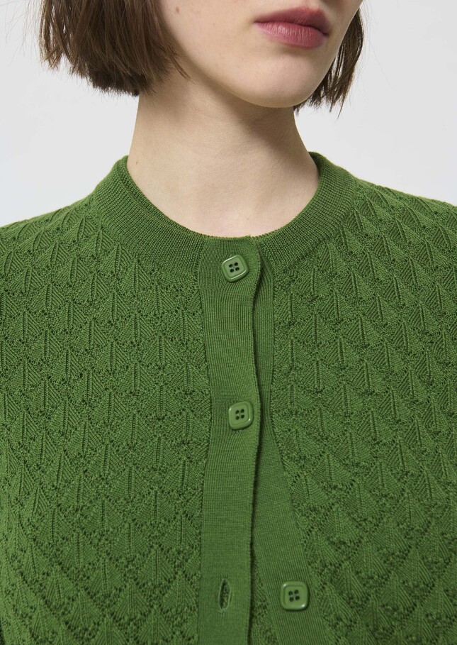 Gerty vest green merino wool Cactus TARA JARMON