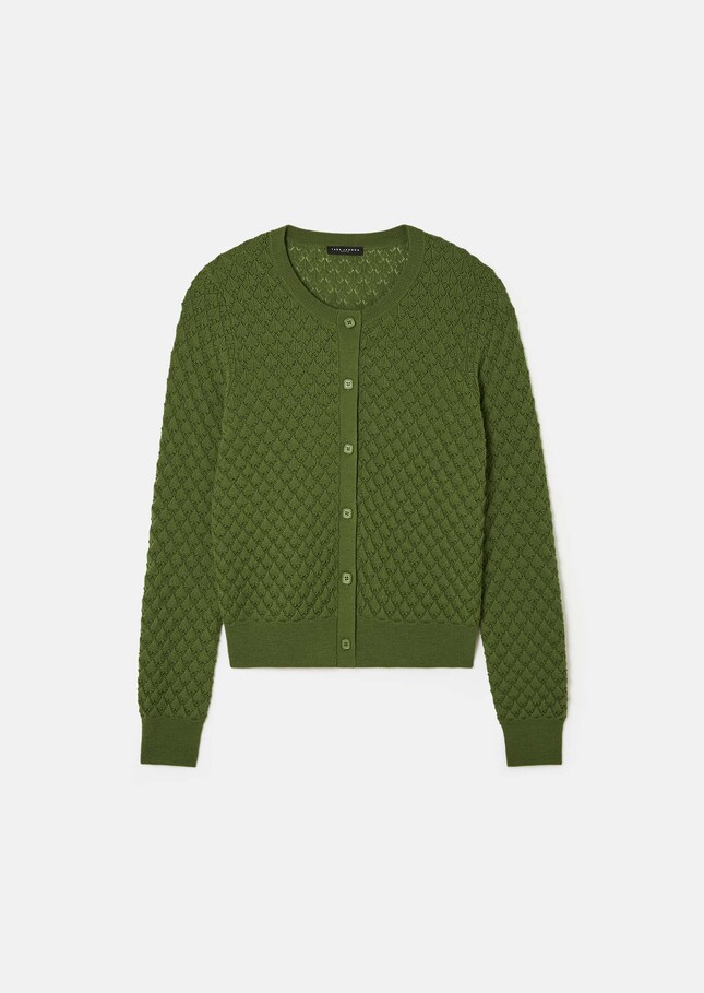 Gerty vest green merino wool Cactus TARA JARMON